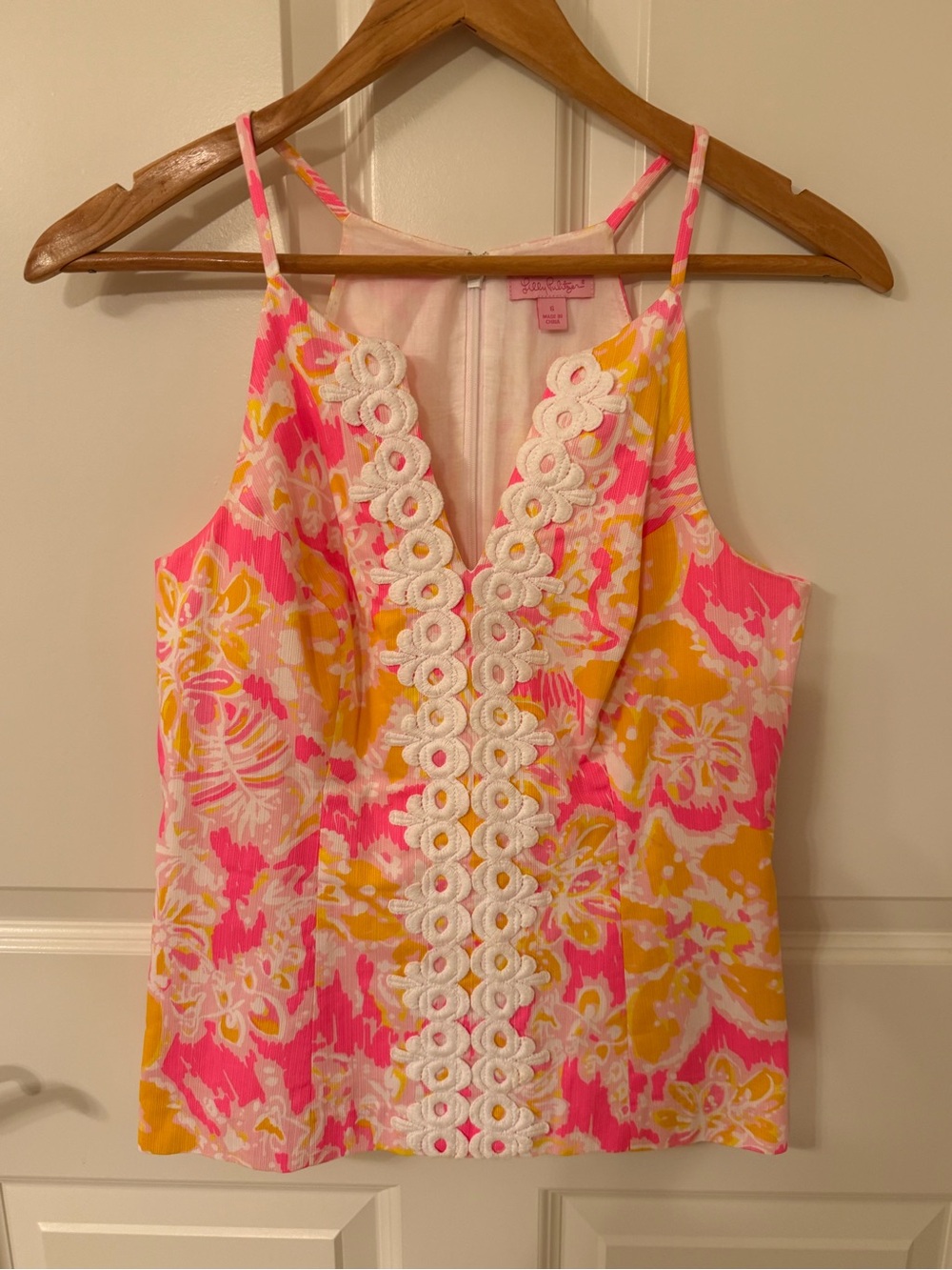 Lilly Pulitzer Halter Top Kit Magnolia Royal Ooh La La Royal Pink Women’s 6 Mint